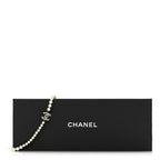 Crystal Pearl CC Long Necklace Gold