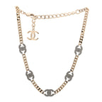 Crystal Chain Link CC Choker Gold Silver