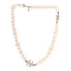 Crystal Pearl CC Short Necklace Gold