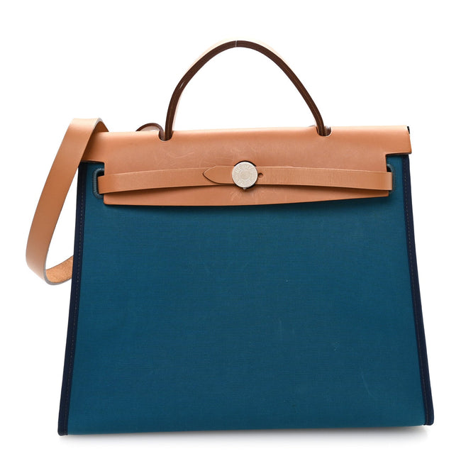 Toile Officier Vache Hunter Herbag Zip PM 31 Bleu Izmir Fauve Hover Image