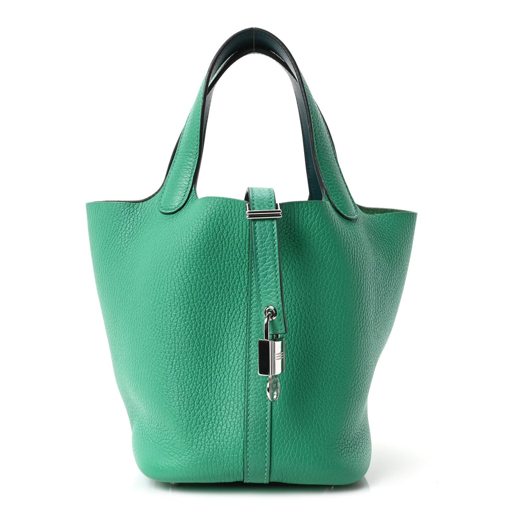 Taurillon Clemence Swift Eclat Picotin Lock 18 MM Menthe Vert Bosphore