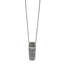 Metal Resin Lambskin Crystal Lipstick Case Long Necklace On Chain Silver Black Gold