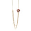 Resin Pearl Metal CC Camellia Multi Strand Long Necklace Gold Pink Multicolor