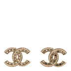 Crystal Timeless CC Earrings Light Gold