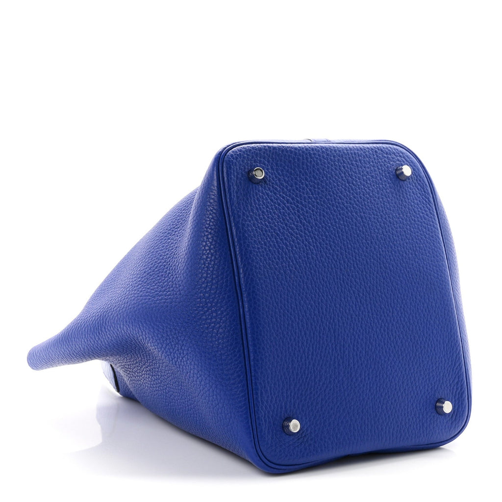 Taurillon Clemence Matte Alligator Picotin Lock Touch 22 MM Bleu Electrique