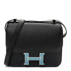 Epsom Enamel Constance 24 Black Bleu Saint Cyr