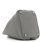 Taurillon Clemence Picotin Lock 18 PM Gris Mouette Bleu Agate