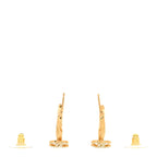 Metal Crystal Studded CC Hoop Earrings Gold