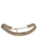 Mesh Logo Choker Necklace Gold