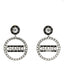 Crystal Lambskin Chain CC Hoop Clip On Earrings Black Silver