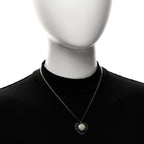 Pearl Crystal CC Heart Necklace Gold Pearly White Black