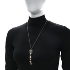 Pearl Crystal CC No 5 Heart Star Pendant Necklace Gold