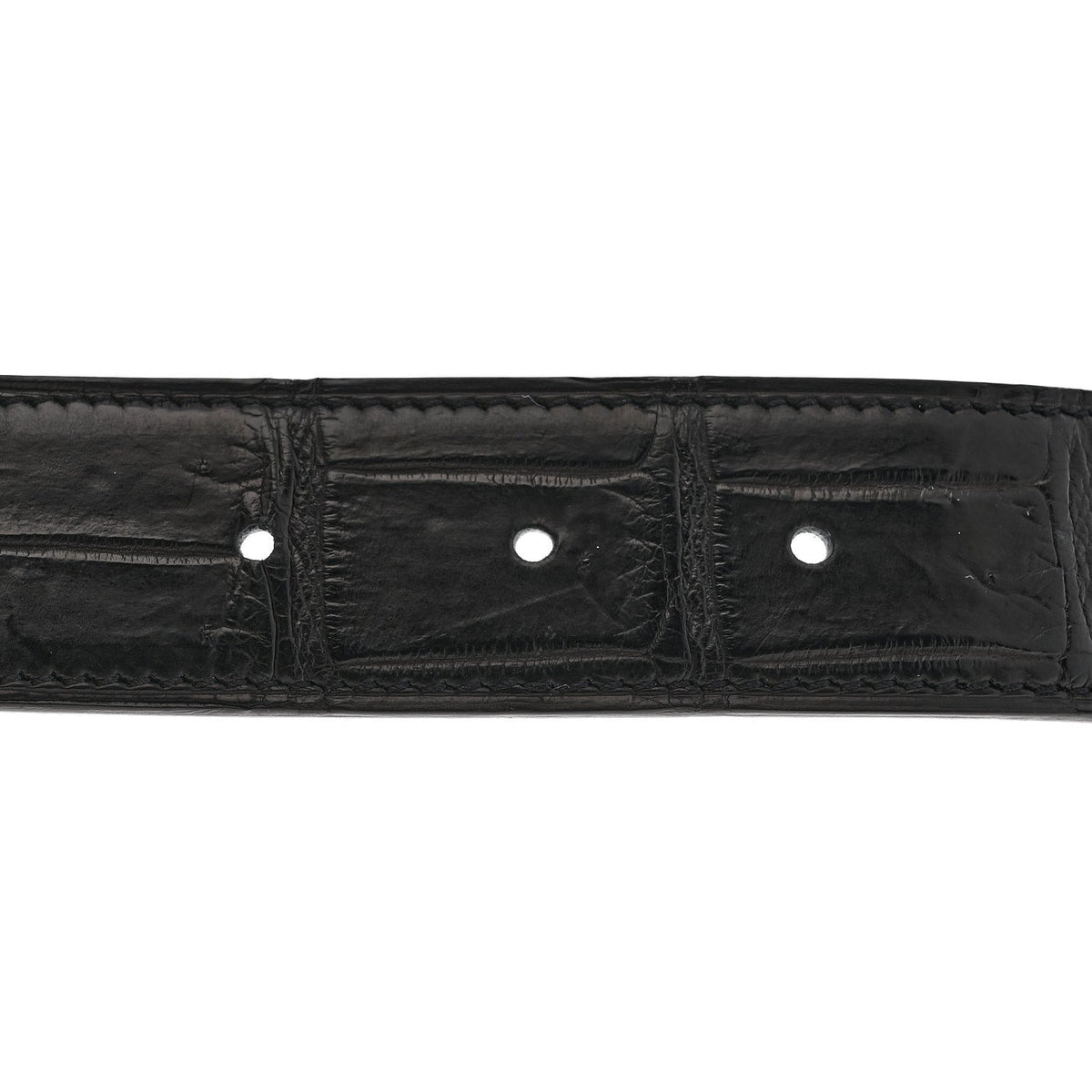 Matte Porosus Crocodile Monochrome 24mm Mini Constance H Belt 105 42 Black