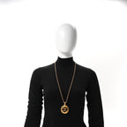 CC Chain Pendant Long Necklace Gold