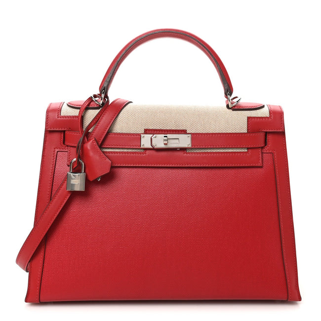 Berline Toile Swift Kelly Sellier 32 Rouge Piment Ecru Rouge Piment Ecru Hover Image