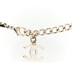 Tweed Lambskin CC Heart Locket Necklace  Gold Black Pink