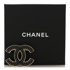 Metal Enamel CC Brooch Gold Black