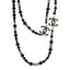 Pearl Crystal CC Camellia Necklace Ruthenium Black