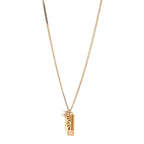 Metal Crystal CC Boy Pendant Long Necklace Gold