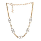 Crystal Chain CC Link Choker Gold Silver
