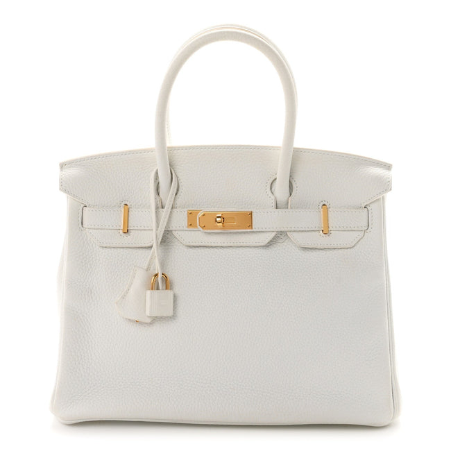 Taurillon Clemence Birkin 30 White Hover Image