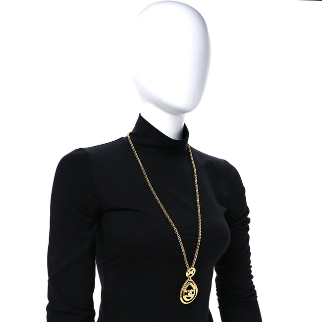 CC Pendant Necklace Gold Main Image