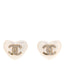 Pearl Crystal CC Heart Earrings Gold