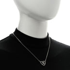 Crystal CC Heart Necklace Silver