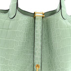 Matte Alligator Picotin Lock 18 Vert D Eau Vert D'Eau