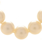 Metal Giant Pearl Choker Necklace Gold White