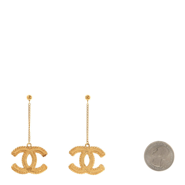 CC Drop Earrings Matte Gold Main Image