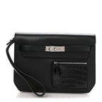 Swift Shiny Niloticus Crocodile Kelly Depeches 25 Pouch Black