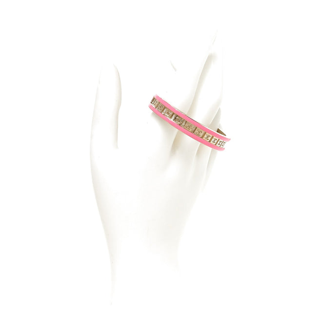 Metal Enamel CC Cuff Bracelet S Gold Pink Main Image