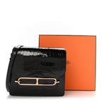 Shiny Alligator Mini Sac Roulis Black