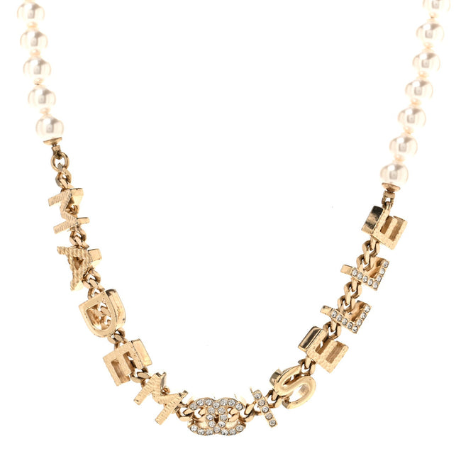 Pearl Crystal CC Mademoiselle Choker Gold Pearly White Hover Image