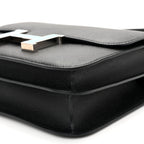 Epsom Enamel Constance 24 Black Bleu Saint Cyr