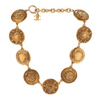 Metal CC Medallion Necklace Gold