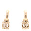 Enamel CC Cube Drop Earrings Gold White