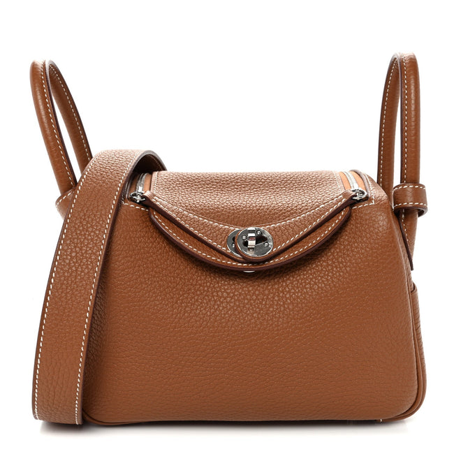 Taurillon Clemence Mini Lindy 20 Gold Hover Image