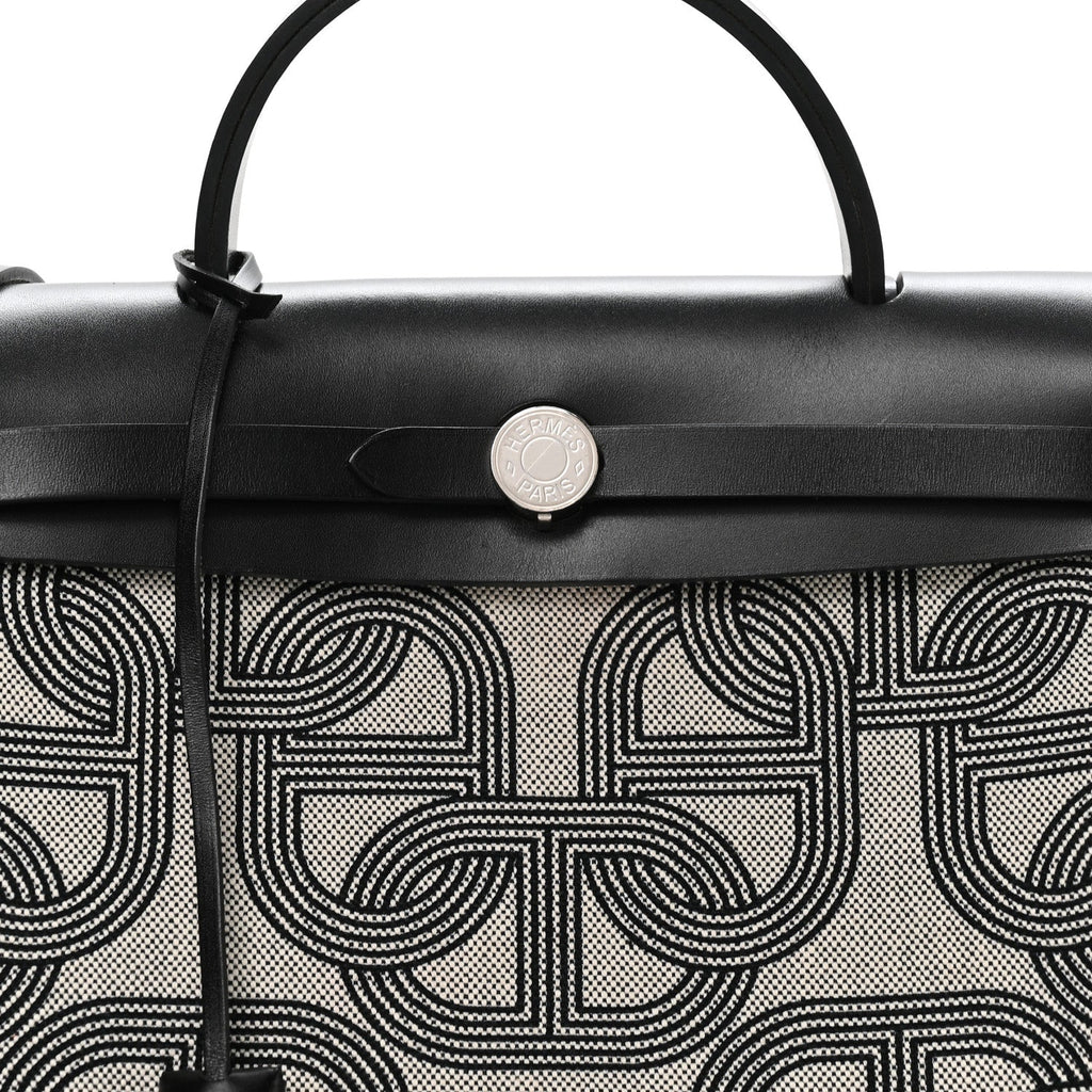 Vache Hunter Toile Chaine D'Ancre Herbag Zip Retourne 31   PM Ecru Black