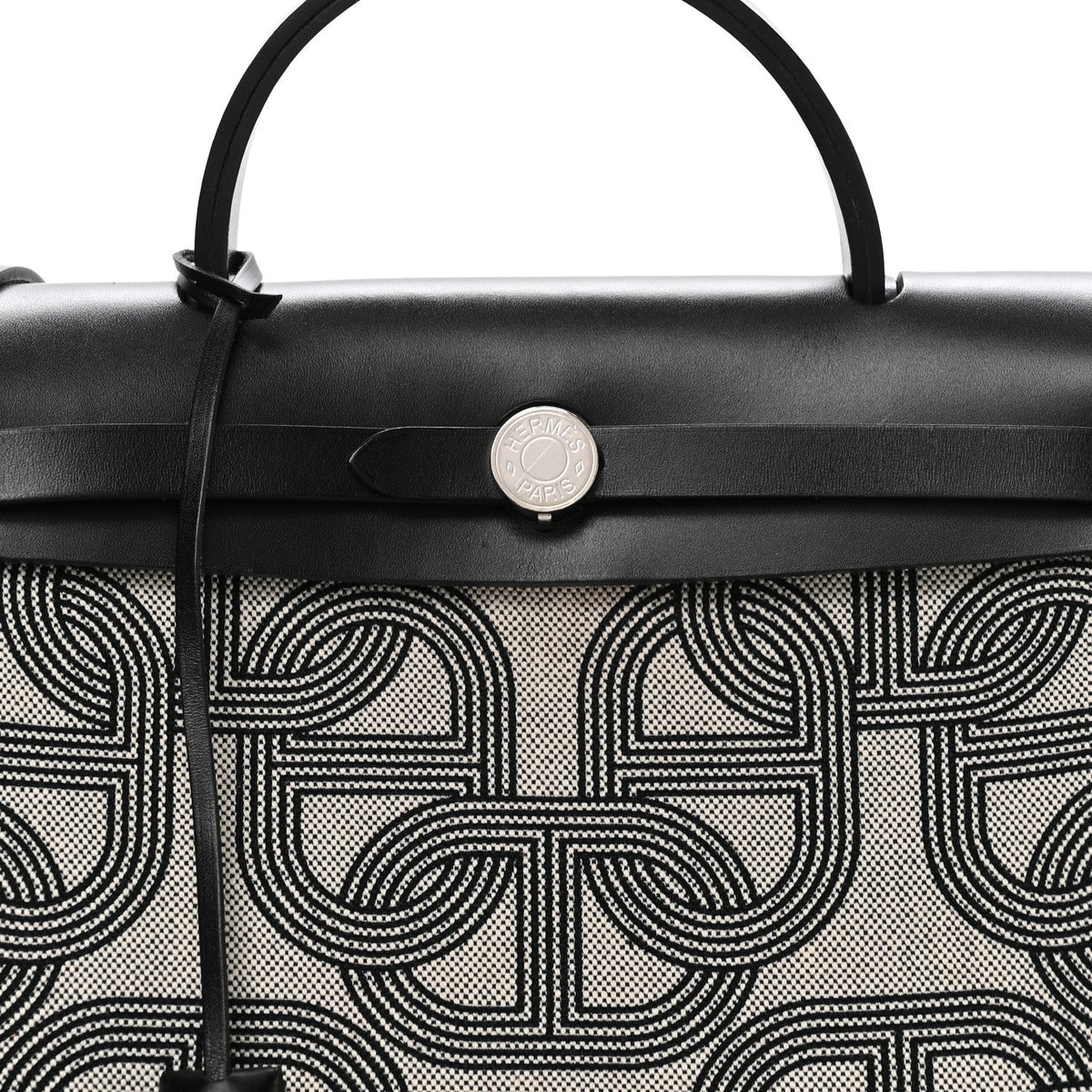 Vache Hunter Toile Chaine D'Ancre Herbag Zip Retourne 31   PM Ecru Black