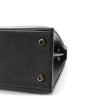 Epsom Horseshoe Kelly Sellier 25 Black Bleu Electrique