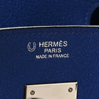 Taurillon Novillo Horseshoe Birkin 30 Bleu Brighton