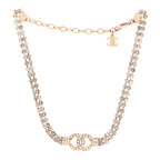 Crystal Pearl CC Choker Necklace Gold