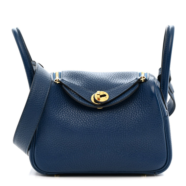 Taurillon Clemence Mini Lindy 20 Deep Bleu Hover Image