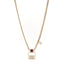 Metal Crystal Quilted Flap Bag Necklace Red Gold