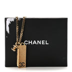 Metal Crystal CC Boy Pendant Long Necklace Gold