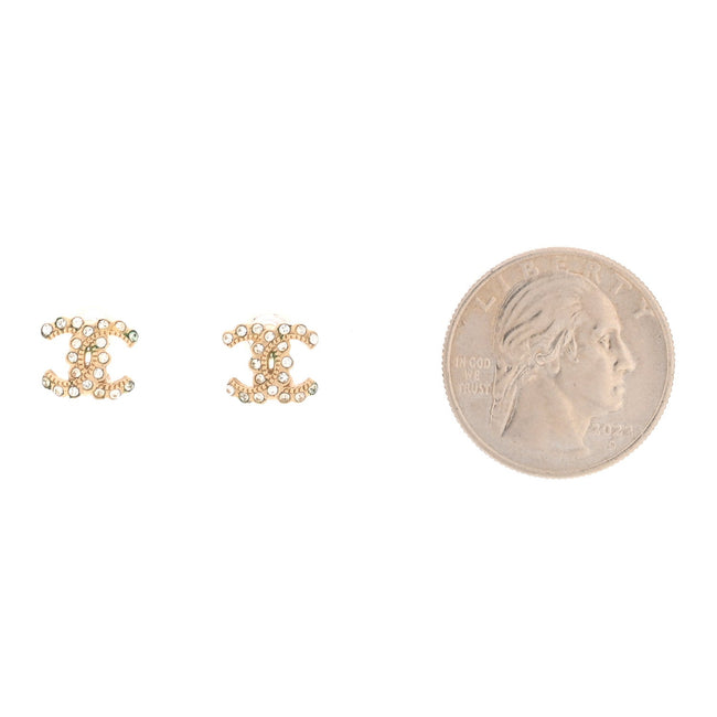 Crystal CC Earrings Gold Main Image