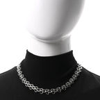 Metal Chain Link CC Choker Necklace Silver
