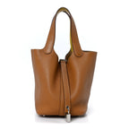 Taurillon Clemence Swift Eclat Picotin Lock 18 PM Sesame Lime